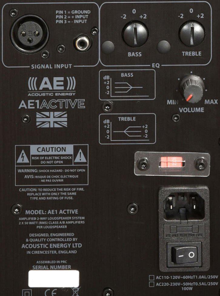 Acoustic Energy AE1 Active Speakers Back Plate