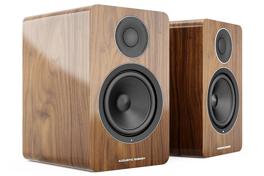 Acoustic Energy AE1 Active Speakers in walnut no grille