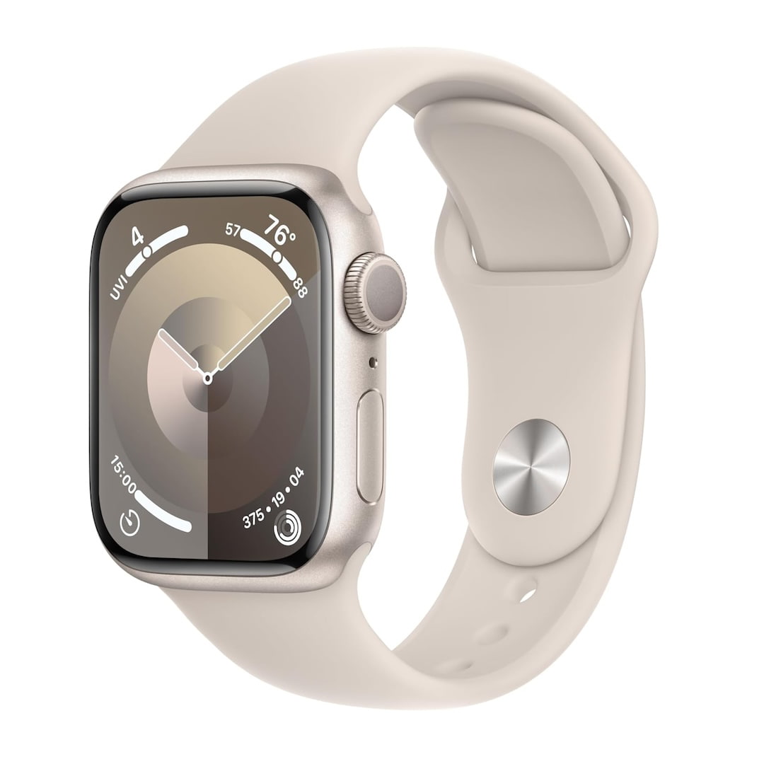 Apple Watch Series 9 with Starlight Aluminum Case and Sport Band