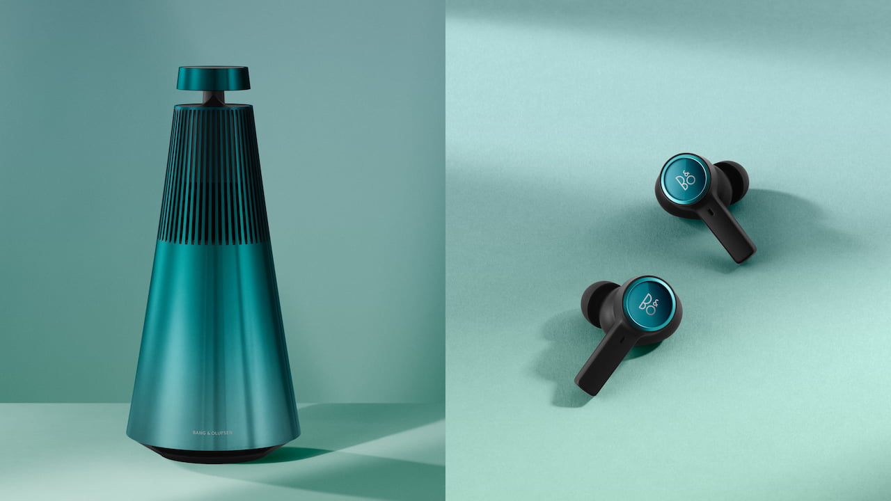 Bang & Olufsen Beosound 2 and Beoplay EX Atelier Northern Sky Turquoise