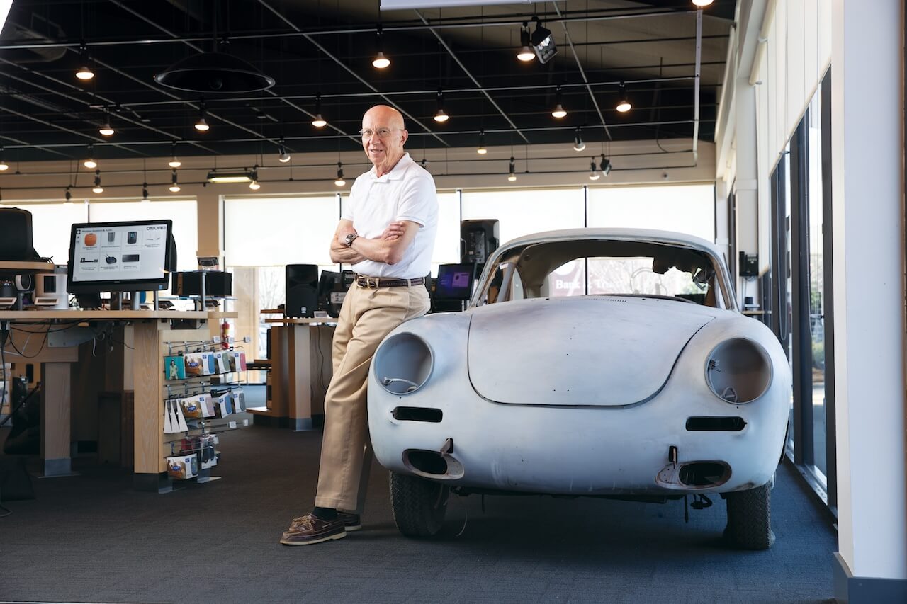 Bill Crutchfield with his Porsche 356 (photo from 2019)