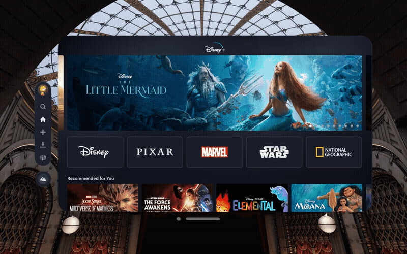 Disney+ Environment on Apple Vision Pro