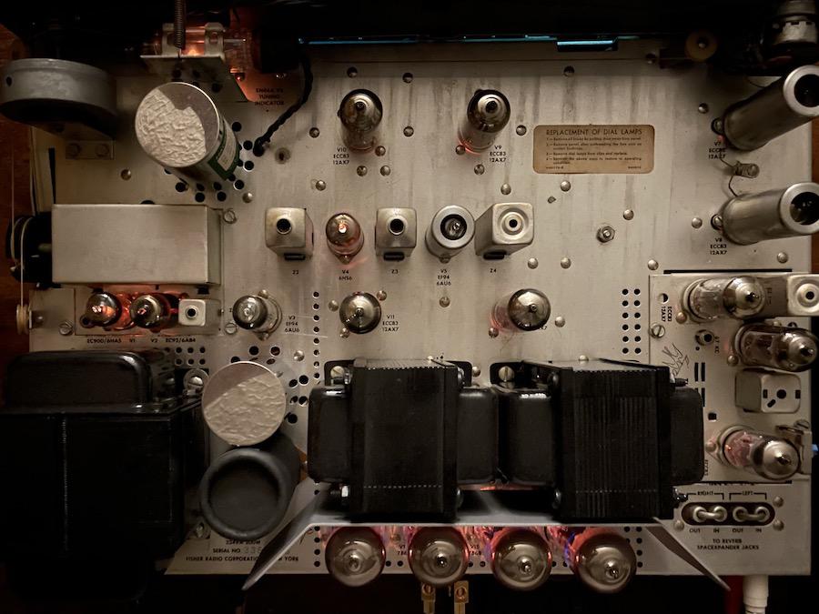 Fisher 400 Tube Stereo Receiver Inside Top View