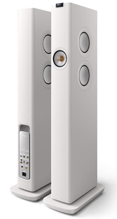 KEF LS60 Wireless Floorstanding Loudspeaker Mineral White.