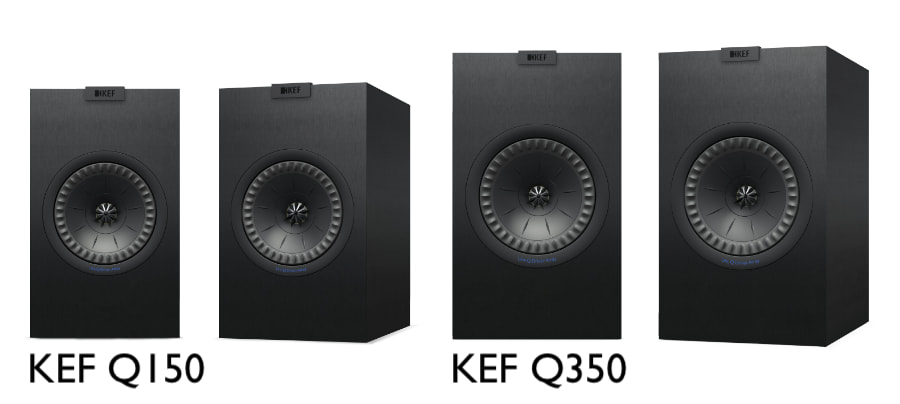 KEF Q150 and Q350 Bookshelf Speakers Black