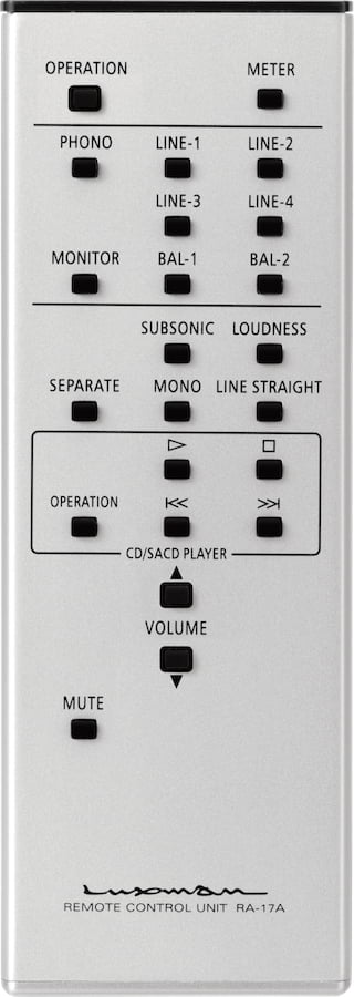 Remote Control RA17A for Luxman L-509Z Integrated Amplifier