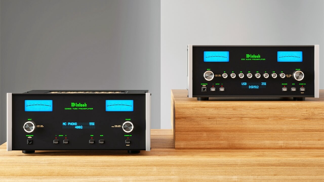 McIntosh C55 Solid State and C2800 Vacuum Tube Preamplifiers