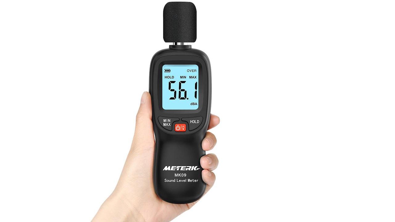 Meterk MK09 Sound Level Meter in hand