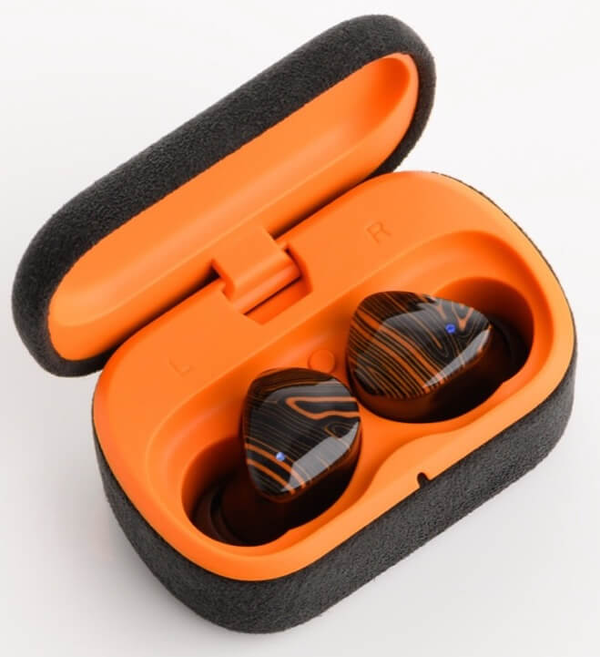 Noble Audio FoKus Triumph True Wireless Earbuds inside Charging Case