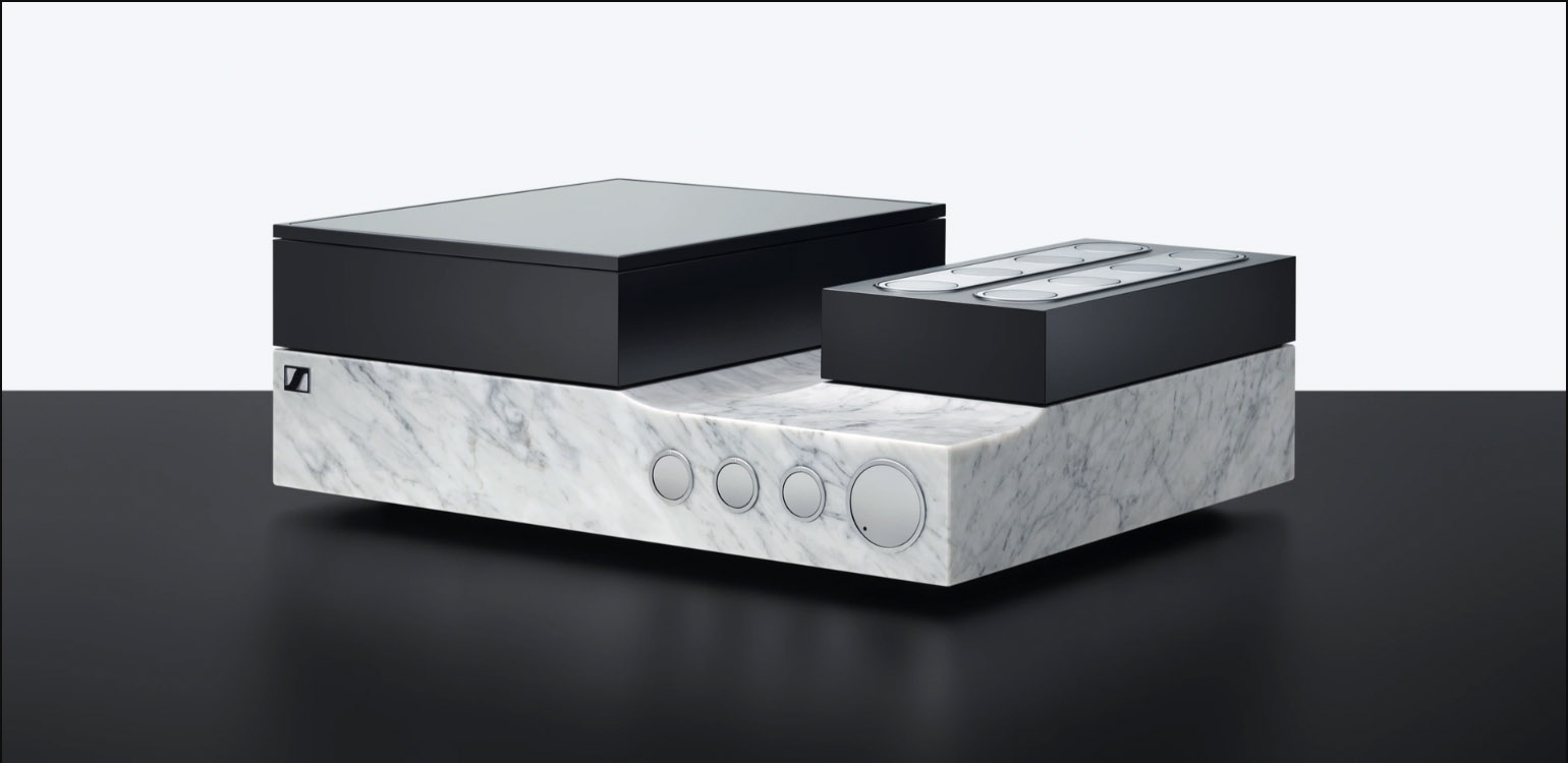 The Sennheiser HE1 is crafted from solid white Carrara Marble from Italy.