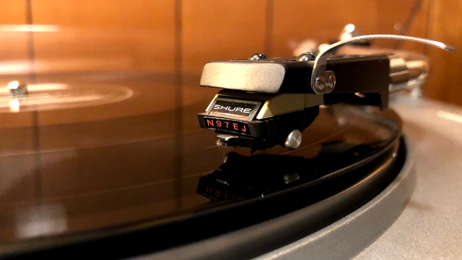 Shure N97EJ Phono Cartridge on Turntable