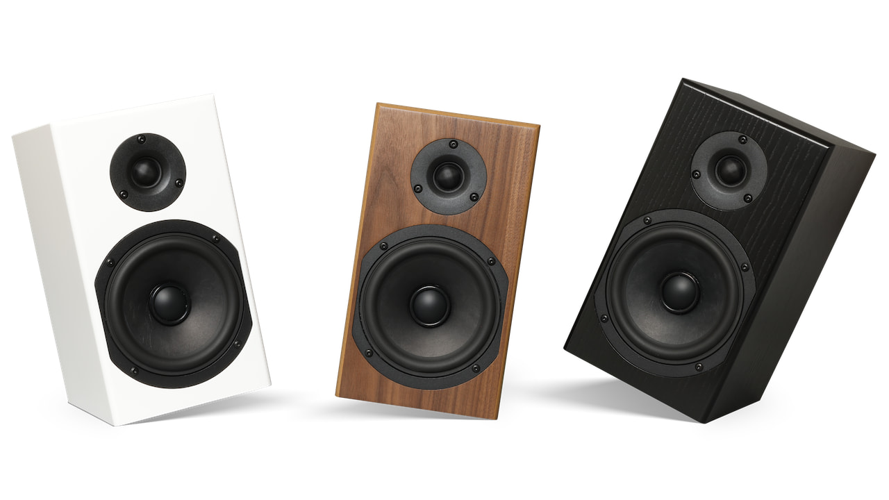 Totem Acoustic Loon Bookshelf Speakers in White, Walnut and Black Ash