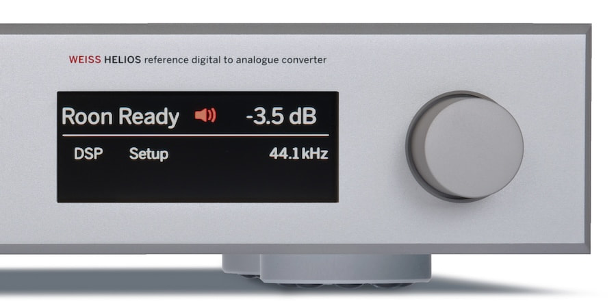 Weiss Helios reference digital to analogue converter front display on right side close-up